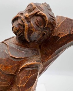 Vintage Hand Carved Mexican Dude Resting on a Tree Sculpture