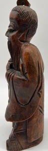 Vintage Wooden Carved Asian Chinese Bearded Chinese Emperor