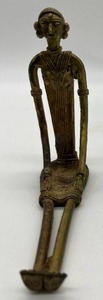 Vintage Brass Egyptian Ohokra Tribal Woman Paperweight Statue