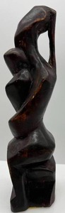 Vintage African Mother & Baby Wood Tribal Statue