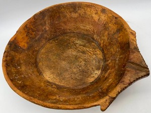 Antique Primitive Carved Wood Trencher Dough Bowl
