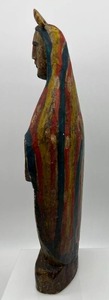 Hand Carved Wooden Religious Virgin Mary Statue