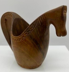 Hand Carved Wooden Horse Cup Wedding or Shepherds Cup
