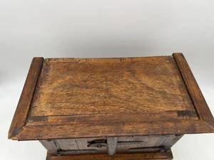 Rustic Wood Cabinet With Iron Hardware & Accents Display Piece