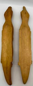 Set of 2 Vintage Balinese Drama  Dance Wooden Masks