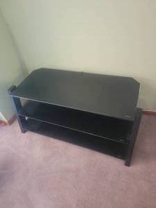 lot 60 image: Spacious Contemporary Black Entertainment Stand
