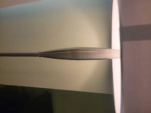 lot 32 image: Modern Brushed Steel Standing Floor Lamp