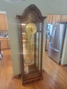 lot 3A image: Ridgeway Contemporary Curio Grandfather Clock