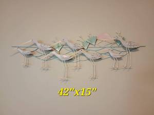 lot 36 image: Tropical Sandpiper Metal Wall Hanging