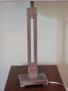 lot 83 image: Chic Modern Brushed Silver Table Lamp
