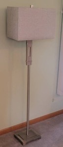lot 82 image: Chic Modern Brushed Silver Floor Lamp