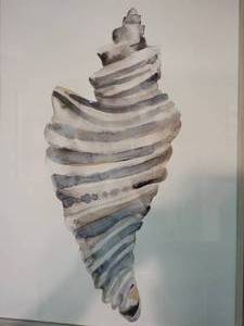 lot 89 image: Delightful Fine Art Watercolor Print - Silver Seashell