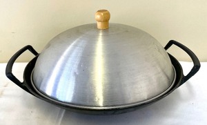 lot 51 image: Cast Iron Wok and 2 Revere Pro Line Pots with Lids