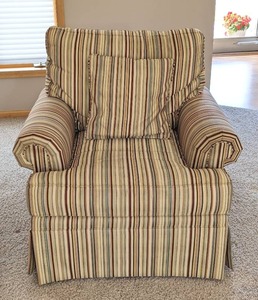 lot 5 image: Highland House Striped Down Filled Armchair
