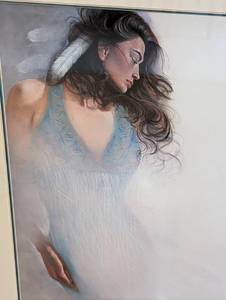 lot 56A image: Framed Blue Navajo Print by Ozz Franca