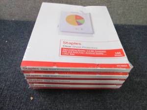 5- 100ct Pks Staples Clear Sheet Pr...