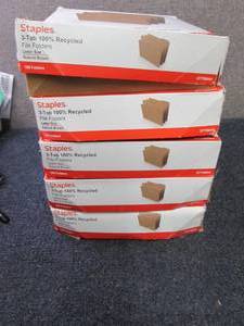 5- 100 ct Boxes Staples 3 Tab Lette...