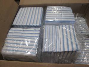 Box of Striped Cleaning Dry Wipes...