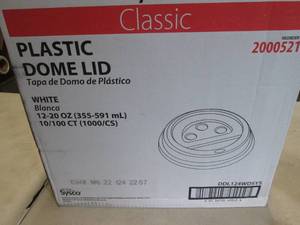 Case of 1000 Sysco Plastic Dome Lid...