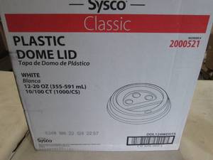 Case of 1000 Sysco Plastic Dome Lid...
