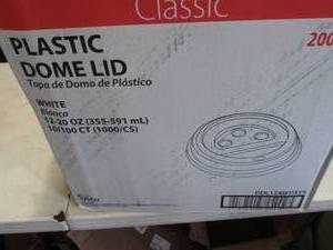 Case of 1000 Sysco Plastic Dome Lid...