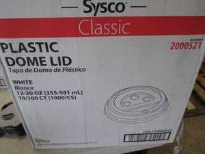 Case of 1000 Sysco Plastic Dome Lid...