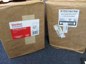 2- 500ct Pack 8# White Paper Bags...
