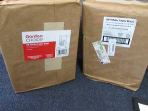 2- 500ct Pack 8# White Paper Bags...