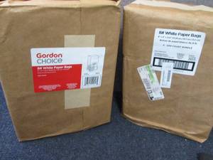 2- 500ct Pack 8# White Paper Bags...