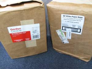 2- 500ct Pack 8# White Paper Bags...