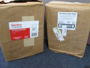 2- 500ct Pack 8# White Paper Bags...