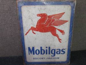 Metal Mobilgas Sign 16x12.5 inches...