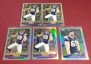 lot 12 image: (5) Topps Chrome Jared Allen Cards - 3 Refractors