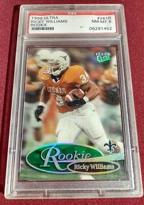lot 23 image: 1999 Ultra Ricky Williams Rookie Card - PSA 8