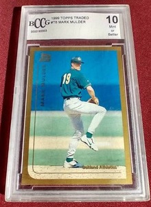 lot 28 image: 1999 Topps Traded Mark Mulder Rookie Card - BCCG 10