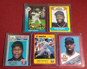 lot 35 image: (5) Kirby Puckett Cards - Oddball Lot