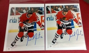 lot 46 image: (2) Autographed Photos of Michel Goulet