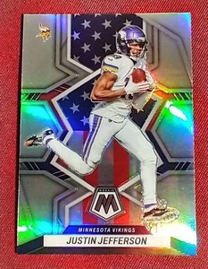 lot 62 image: 2022 Mosaic National Pride Justin Jefferson Silver Prizm Card