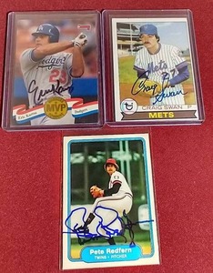 lot 78 image: (3) Autographed Baseball Cards