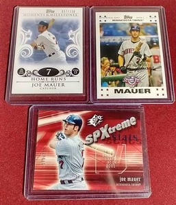 lot 81 image: (3) Numbered Joe Mauer Cards