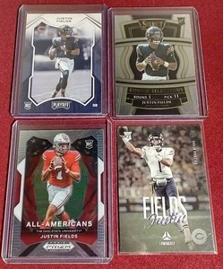lot 83 image: (4) Justin Fields Rookie Cards