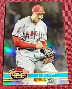 lot 85 image: 2021 Topps Stadium Club Shohei Ohtani Refractor Card
