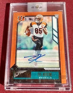 lot 105 image: 2020 Playbook Tee Higgins Autograph Rookie Card - #d10
