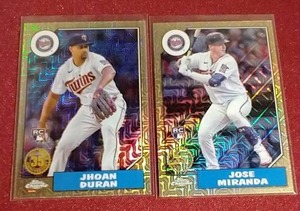 lot 112 image: (2) Minnesota Twins Mojo Refractor Rookies - Duran & Miranda