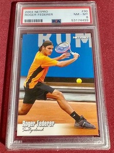 lot 116 image: 2003 NetPro Roger Federer Rookie Card - PSA 8