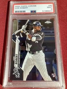 lot 118 image: 2020 Topps Chrome Luis Robert Rookie Card - PSA 9