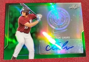 lot 119 image: 2017 Leaf Tristan Casas Autograph Prospect Card - #d10