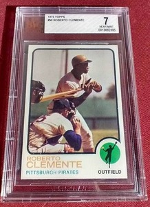 lot 131 image: 1973 Topps Roberto Clemente Card - BVG 7
