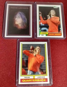 lot 139 image: (3) 2021 Topps Trevor Lawrence Set Rookie Cards