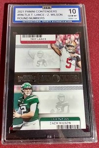 lot 143 image: 2021 Contenders Trey LanceZach Wilson Rookie Card - ISA 10
